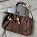 Sac Cherry 🍒 en suédine marron foncé