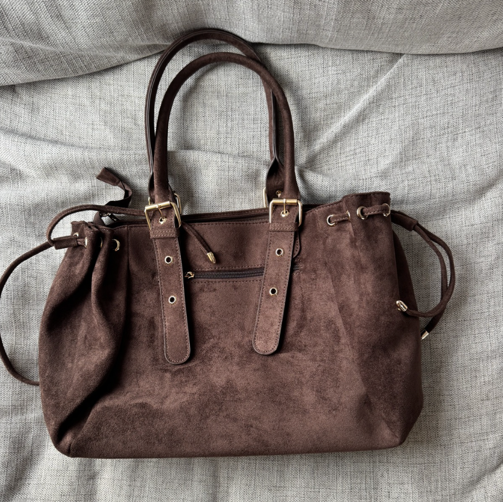 Sac Cherry 🍒 en suédine marron foncé