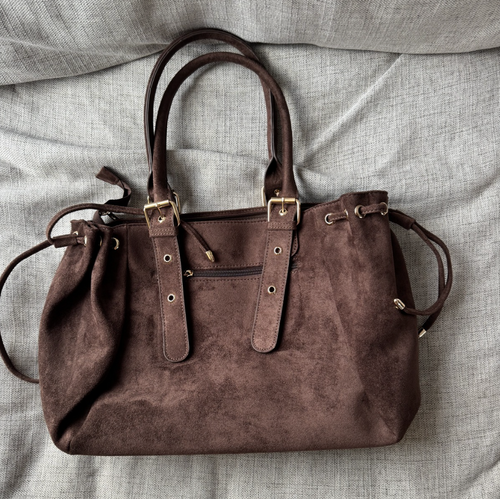 Sac Cherry 🍒 en suédine marron foncé